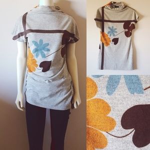 Soft Heather Knit Mock Neck Tunic